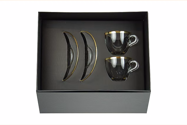 Faro Gold-FO-2 szt filiżanki do espresso ze spodkiem