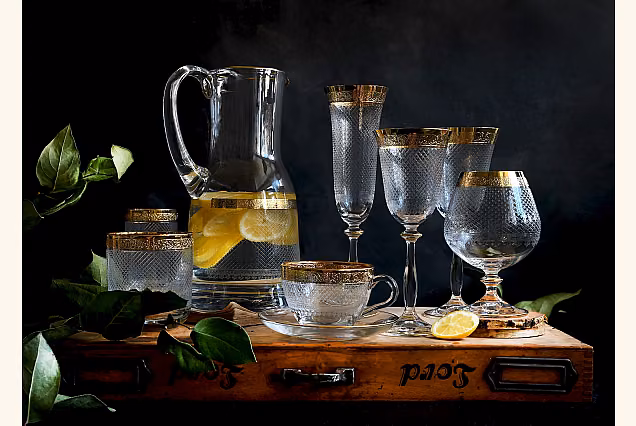 Szklanki do whisky ze złotym rantem Baron-BRF