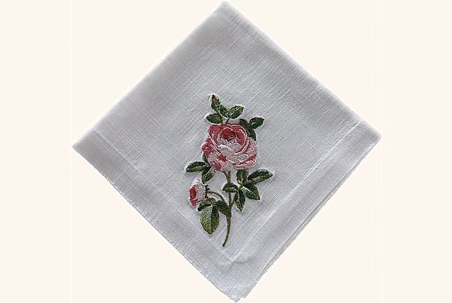 Serwetka haftowana-Pink Rose