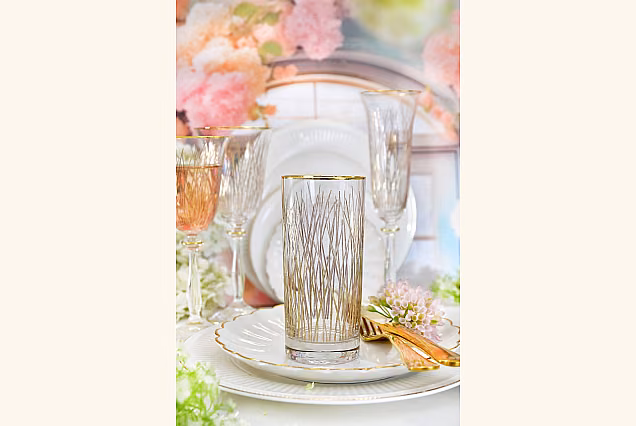 Bloom Gold-BGD- eleganckie szklanki do drinków ze złotem 6szt