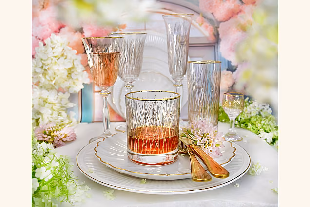 Bloom Gold-BGD- eleganckie szklanki do drinków ze złotem 6szt