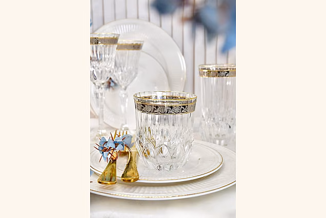 Eleganckie szklanki do whisky zdobione Sofia Crystal-SCE