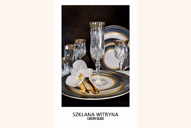 Zestaw 2 szt do szampana 130ml zdobione