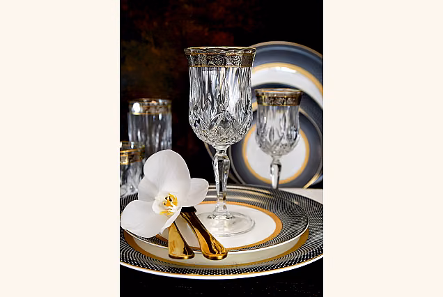 Zestaw 2 szt do wina 230ml dekorowane Opera Platin